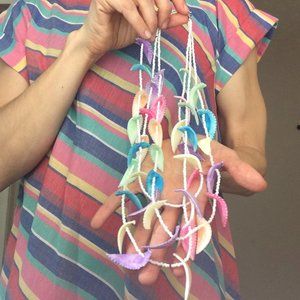 Vintage Seashell Shell Necklace Pastels Tiered